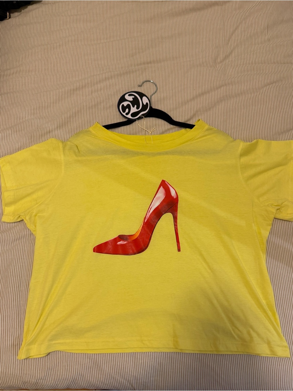 NWT Tyler McGillivary Stella Tee (Yellow with red High Heel)